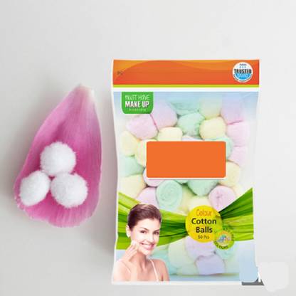 Trutip 50pc Multi-color Cotton balls 100% Pure Cotton. Removing Makeup (Pack of 1)q4