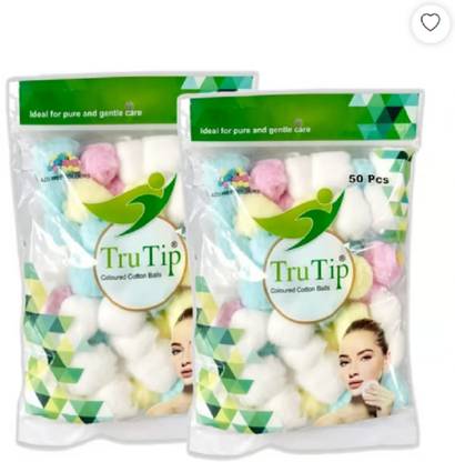 Trutip Cotton Ball a Zip lock Bag For Face Cleaning & Nail Paint Remover ( Pack of 2 )