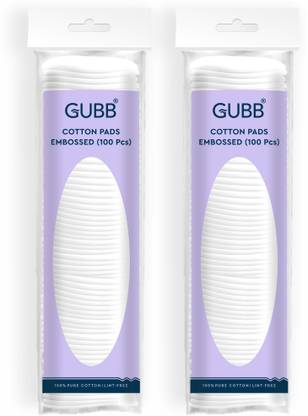 GUBB Round Cotton Pads For Face & Eyes Embossed Pack of 2