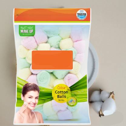 Trutip 50pc Multi-color Cotton Balls - Pack Of 2