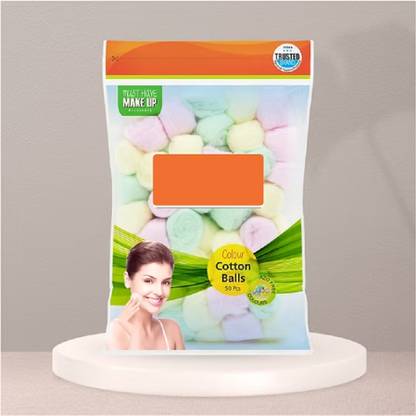 Trutip 50pcs Cotton Ball a Ziplock Bag For Face Cleaning & Makeup Remover ( Pack of 2 )