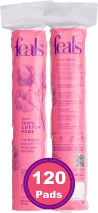 FEALS Cotton Pads for Face Pack of 1 (120 Pads)