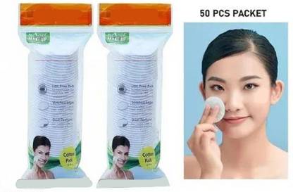 Trutip 50pc Round Facial pad Best for Applying & Removing Makeup, Cleaning [ 2X50 ]