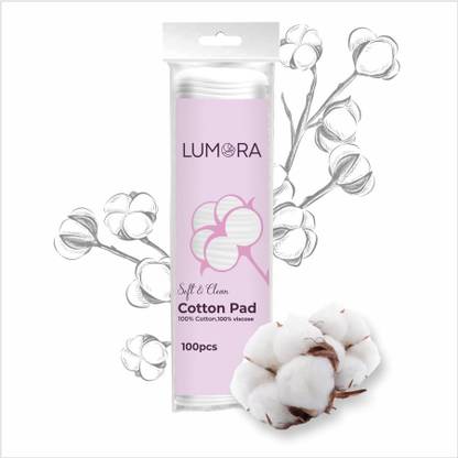 Lumora Cotton Pads for Face/Eyes, Makeup Remover Wipes
