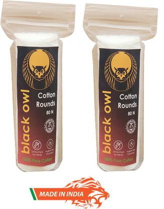 black owl Premium Cotton Rounds 160 Pads (80 Units x 2)