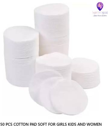 Misty Alle 50 Round Facial Cotton Pads in a Ziplock Bag,