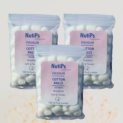 Nutips Cotton Balls 50U ( Pack of 3)