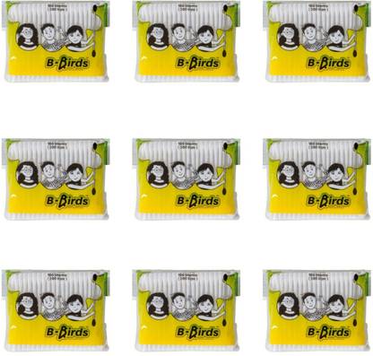 B birds cotton ear buds cotton swab sticks 900 tips 1800 -9 pack