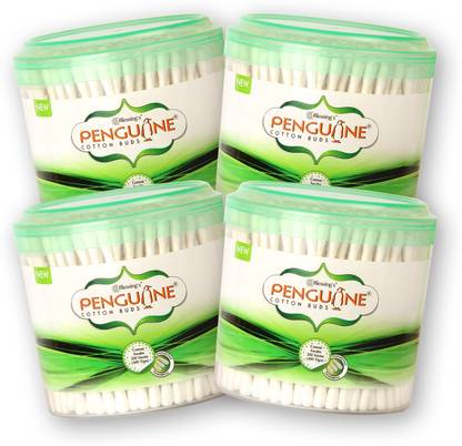 PENGUINE Cotton Ear Buds/Cotton Swabs with Paper Stem (800 Sticks (Pack of 4)