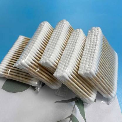 cezliar 500 Pieces Wooden Ear Cleaning Buds Double Tip Cotton Swabs (pack of 5)