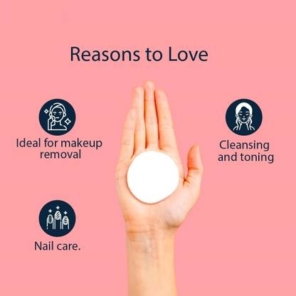 Glamezone NE32Organic Cotton Pad for Makeup Remover & Face Cleansing, (50 Pieces)