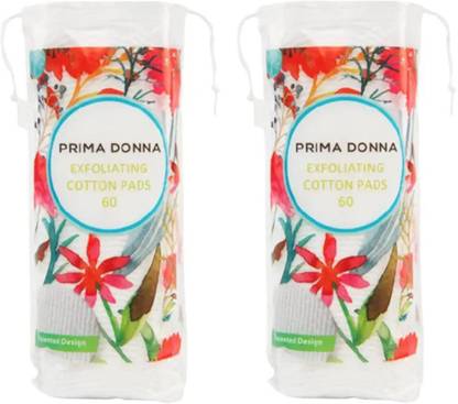 Prima Donna Patented Cotton Exfoliating Pads for Face Cleansing (Pack of 2)