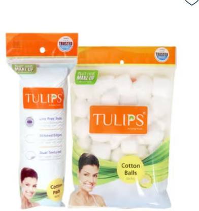 Trutip 50pc Facial Cotton pad & 50pc Cotton Balls 100% Pure Cotton (Combo)