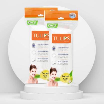 Trutip Cotton Pads for Face/Eyes, Makeup Remover Pads (50 Pads/Pouch) (Pack of 2)