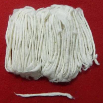 SVC Handicrafts Long Cotton Wicks/Lambi Batti for Puja - Off White - 4 Inch Cotton Wick
