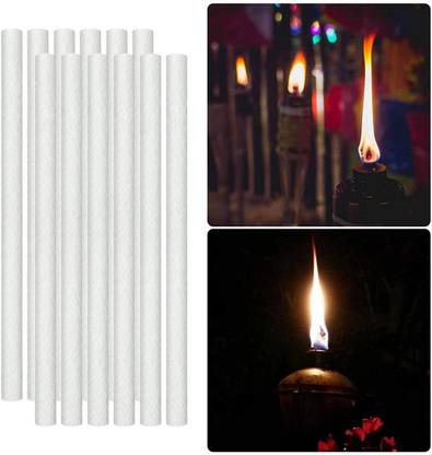 Calandis Long Life Fiberglass Replacement Wicks for Tiki Torches Oil Lamp 12x Cotton Wick