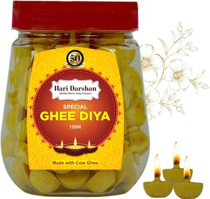 Hari Darshan Special Ghee Diya (100 Pieces) 20 min Burning Time Cotton Wick