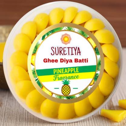 Suretiya Craft 100 PINEAPPLE COW GHEE DIYA BATTI PACK OF 100 PCS FOR DAILY POOJA Cotton Wick