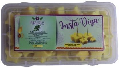 PurpleBliss Tulsi Essential Oils Insta Diya || Natural & Handmade || Ghee Diya Batti Cotton Wick