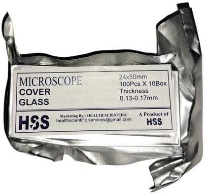 HSS Cover Glass Pack of 100 22x50 mm Blank Cover Slip