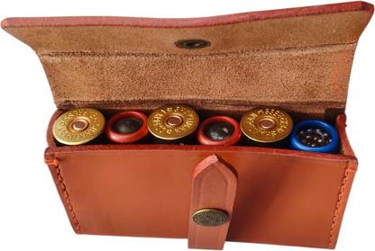 SandhuGunHouse 12 Bore Gun Cartridges (AMMO) Leather Pouch Box Racquet Carry Case/Cover Free Size