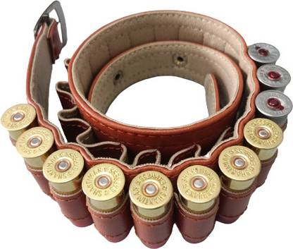 SandhuGunHouse 12 Bore Cartridges Leather™ Belt Racquet Carry Case/Cover Free Size