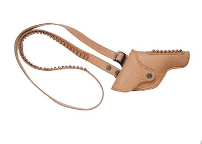 SHOLZER Revolver Cross Belt Cover (Light Coffee Brown)… Pistol/Gun Cover Free Size