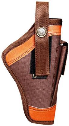 Kumar's Trend Nylon 9 mm Revolver Pistol Racquet Brown Carry Case Pistol/Gun Cover Free Size
