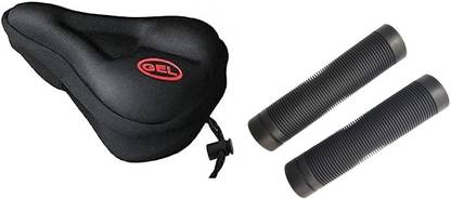 Gymisa Silicone Gel Saddle and Soft Cycle Seat Cover With Handle Grip Bicycle Seat Cover Free Size