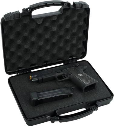 SandhuGunHouse Pistal & Revolver Hand Case With Pre-cubed Foam, 32 Bore,30 Bore, 45 Bore etc. Racquet Carry Case/Cover, Pistol/Gun Cover Free Size