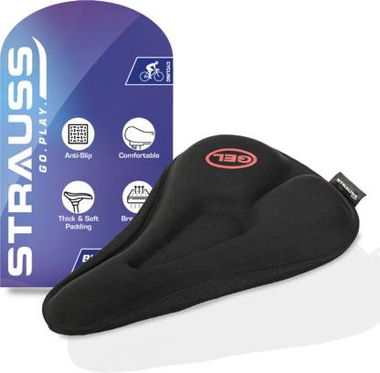 Strauss Cycle Seat Cover | Bicycle Silicone Gel Seat Cover | Fits Narrow/Slim Seats | Saddle Cover Free Size