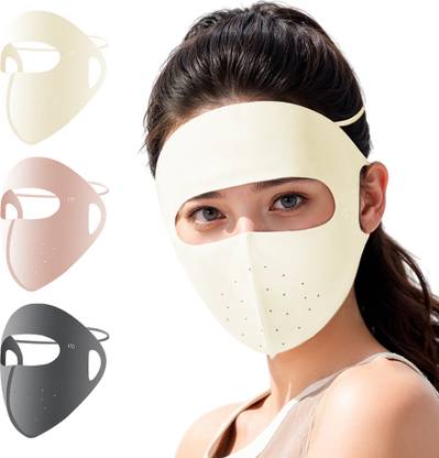Zorbes Pink, Grey, Beige Bike Face Mask for Women