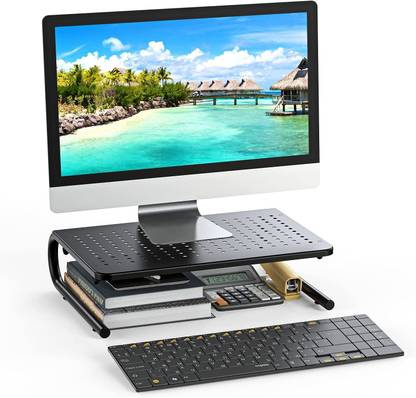 Soopii (Pack of 2) Strongest Metal Monitor Stand/Riser, Printer Stand, Laptop Stand, CPU Holder
