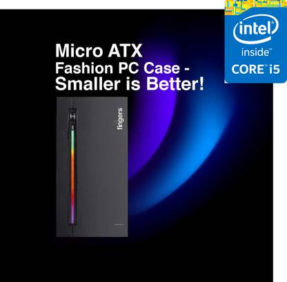 LATHOR Gaming CPU - Intel Core i5-2400 [4 Cores, 4 Threads] | Fingers RGB-Flow C2 [POT] Intel® Core™ i5-2400 [4 Cores, 4 Threads, 3.10 GHz] (8 GB RAM/Intel® HD 2000 Graphics/1 TB Hard Disk/256 GB SSD Capacity/Windows 11 Pro/1 GB Graphics Memory) Mini Gaming Tower with MS Office