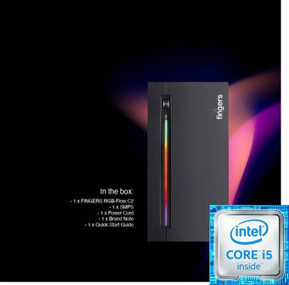 Safex Gaming Desktop - Core™ i5-2400 Processor | Fingers RGB-Flow C2 [KHT] Intel Core i5-2400 [6MB Cache, Up to 3.40 GHz] (8 GB RAM/Intel® UHD 2000 Graphics/1 TB Hard Disk/256 GB SSD Capacity/Windows 11 Pro/1 GB Graphics Memory) Full Tower with MS Office