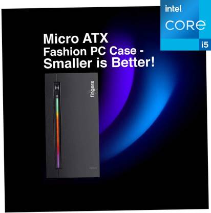LATHOR Intel Core i5 (2nd Gen) [4 Cores, 4 Threads] | Fingers RGB-Flow C2 [TOD] Gaming PC - Intel Core i5-2400 Processor (8 GB RAM/Intel® HD 2000 Graphics/1 TB Hard Disk/256 GB SSD Capacity/Windows 11 Pro/1 GB Graphics Memory) Mini Gaming Tower with MS Office