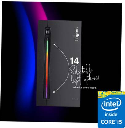 Hayyo Intel Core i5-2400 [6MB Cache, Up to 3.40 GHz] | Fingers RGB-Flow C2 [NME] Gaming PC - Intel® Core™ i5-2400 Processor (8 GB RAM/Intel® Ultra HD 2000 Graphics/1024 GB Hard Disk/256 GB SSD Capacity/Windows 11 Pro/1 GB Graphics Memory) Mini Gaming Tower with MS Office