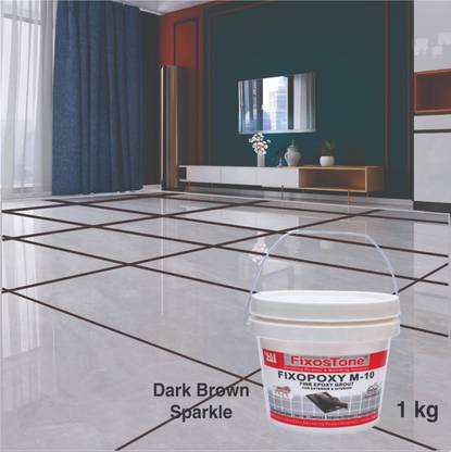 fixostone Glitter Epoxy Tile Grout 3 Components Dark Brown Sparkle Crack Filler