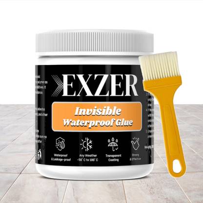 Exzer Waterproof Glue for Roof with Brush Transparent Water Leakage liquid Sealant Crack Filler