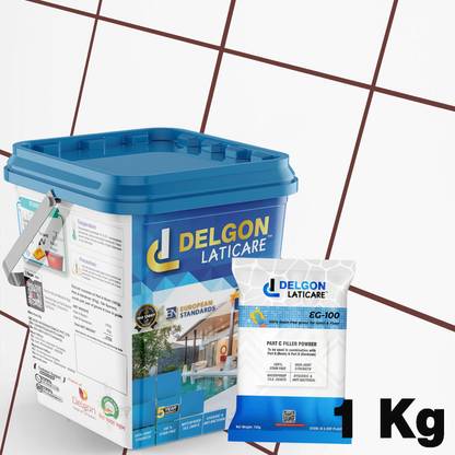 Delgon Laticare Premium Epoxy Grout for Tiles EG-100 (1kg) (Dark Choco - 23) Crack Filler