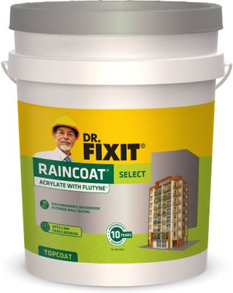 Dr. Fixit RAINCOAT SELECT WHITE External Wall Top Coating 20 Litre Single Coat Application Crack Filler