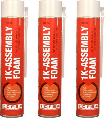 ICFS 1k Assembly Polyurethane Expansion PU Foam Spray 750 ml - Pack of 3 Crack Filler