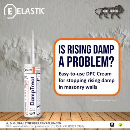 Elastic DampTreat DIY Damp Course Cream for Stopping Rising Dampness, Wall Injection Crack Filler