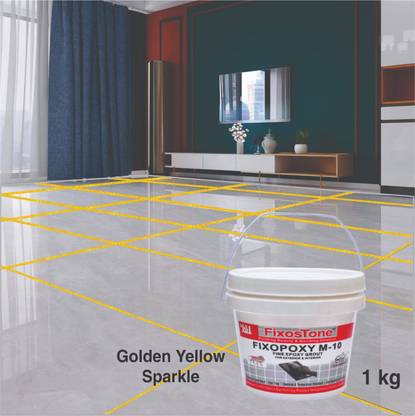 fixostone Glitter Epoxy Tile Grout 3 Components Golden Yellow Sparkle Color Crack Filler