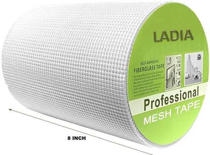 ladia group Thick Glass Coated Fiber Mesh Roll 145 GSM 8 inch (200mm) x 50 Meter roll Crack Filler