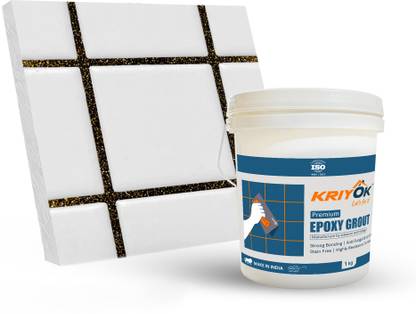 KRIYOK Premium Epoxy Grout | Golden Glitter Tiles Epoxy Grout (Black) Crack Filler