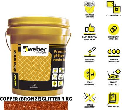 Weber Saint Gobain Shine Armor - 1 Kg - BRONZE (COPPER)_ Glitter Tile Grout Crack Filler