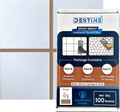 Destine Epoxy Grout for Tiles (Colour: Beige) | Tile Grout | Tile Joint Filler | Crack Filler