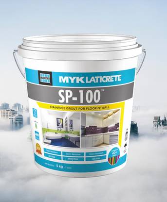 MYK LATICRETE SP-100 Stain free Epoxy Grout For Floor & Wall (42 PLATINUM) 5kg ( Hardener : 350g Resin : 900g & Filler 3.75g) Crack Filler