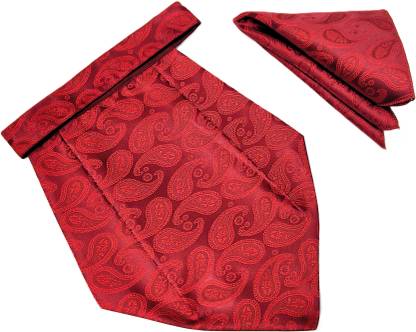 VOICI Men's Paisley Maroon Color Pocket Square Cravat